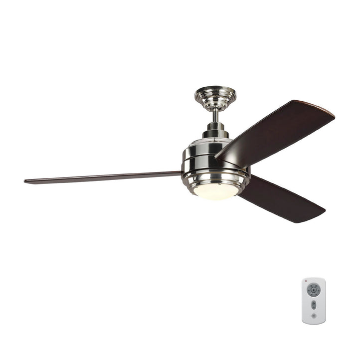 Visual Comfort Fan Aerotour 56 3TAR56PNDMD Ceiling Fan - Polished Nickel, Dark Mahogany/Dark Mahogany/