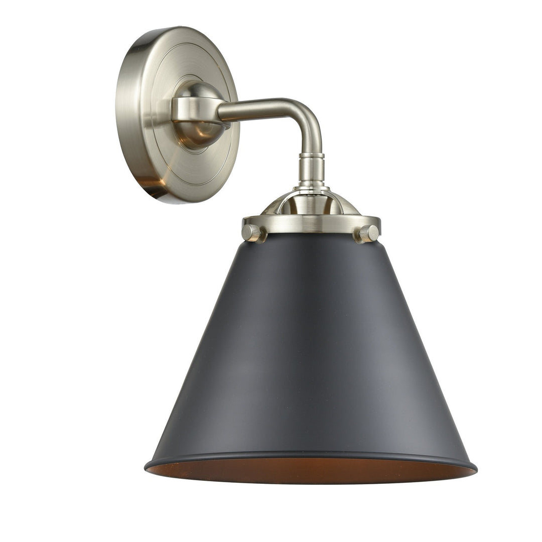 Innovations Nouveau 284-1W-SN-M13-BK Wall Sconce Light - Brushed Satin Nickel