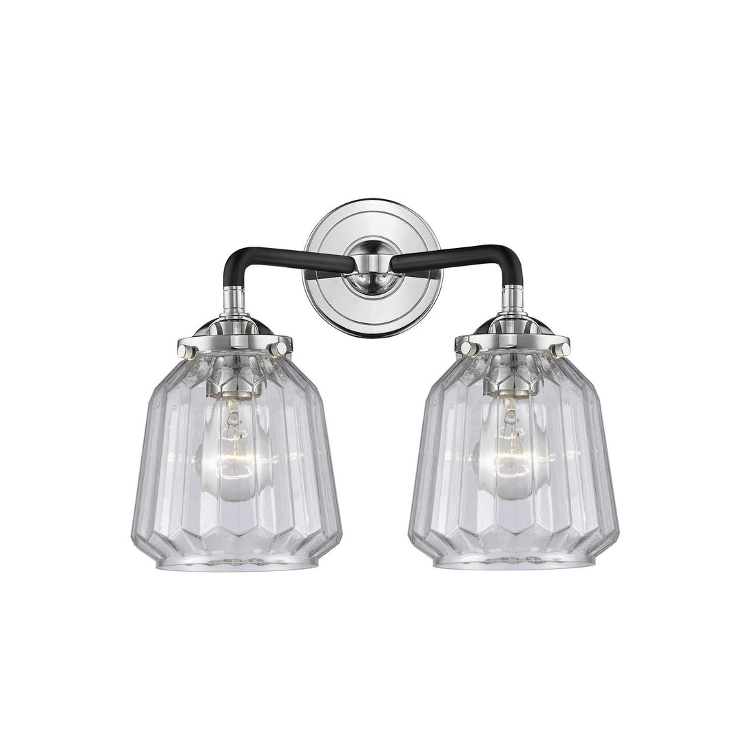 Innovations Nouveau 284-2W-BPN-G142 Bath Vanity Light 14 in. wide - Black Polished Nickel