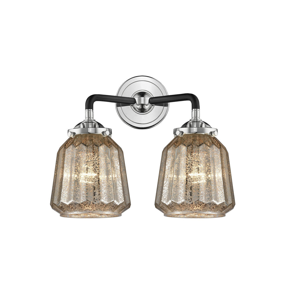 Innovations Nouveau 284-2W-BPN-G146 Bath Vanity Light 14 in. wide - Black Polished Nickel