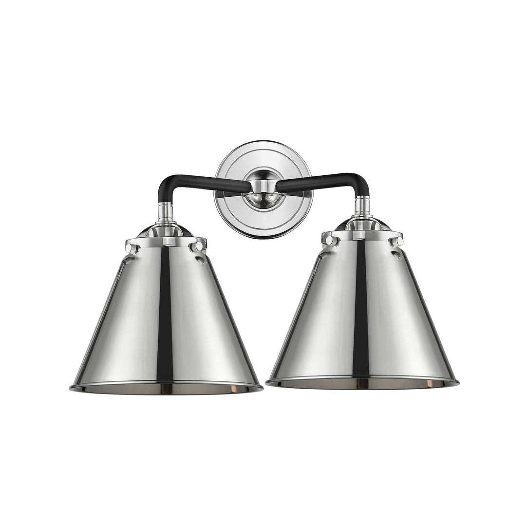 Innovations Nouveau 284-2W-BPN-M13-PN-LED Bath Vanity Light 16 in. wide - Black Polished Nickel