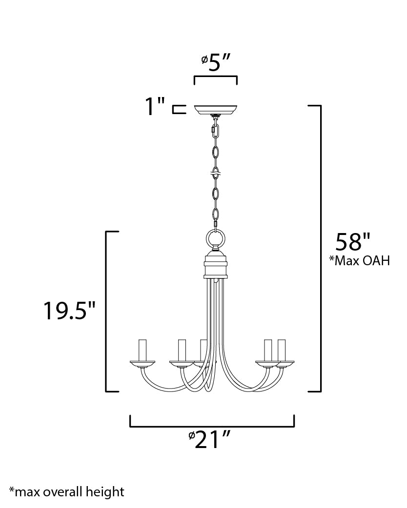 Maxim Logan 10345SN Chandelier Light - Satin Nickel