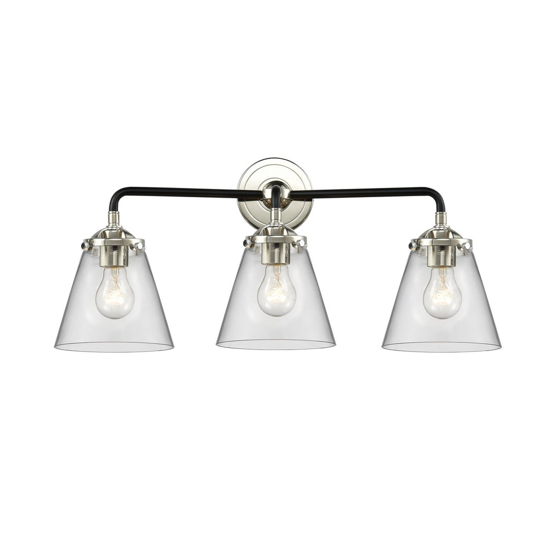 Innovations Nouveau 284-3W-BPN-G62 Bath Vanity Light 25 in. wide - Black Polished Nickel
