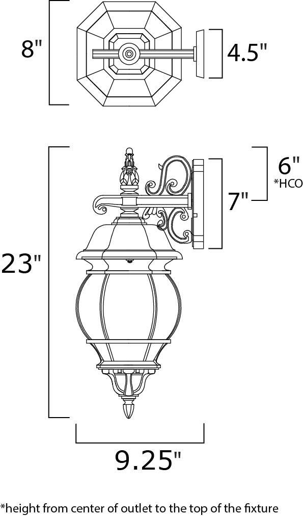 Maxim Lighting 1034BK  Crown Hill Outdoor Black