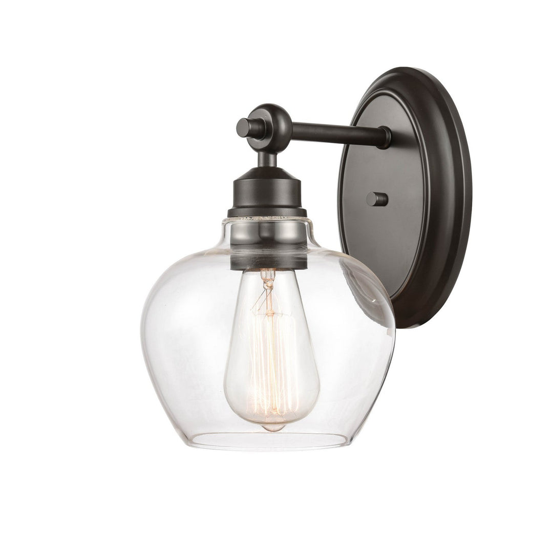 Innovations 438-1W-BK-CL Bath Vanity Light 7 in. wide - Matte Black