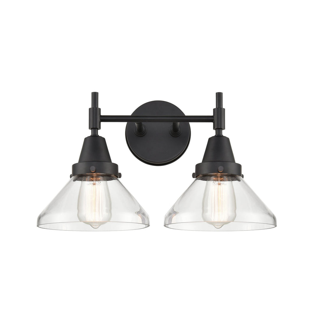 Innovations 447-2W-BK-CL Bath Vanity Light 17 in. wide - Matte Black