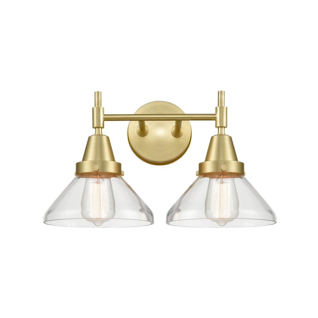 Innovations 447-2W-SB-CL Bath Vanity Light 17 in. wide - Satin Brass