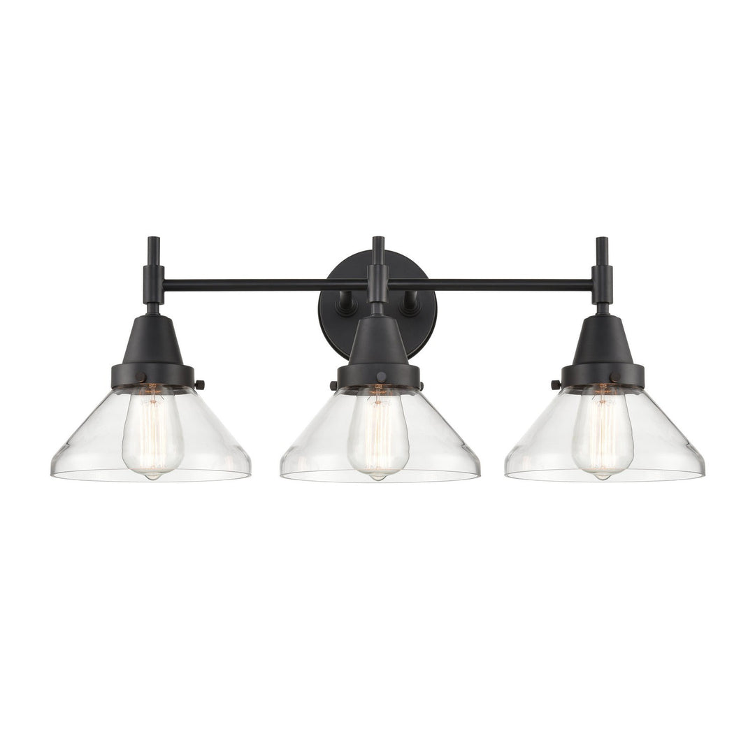 Innovations 447-3W-BK-CL Bath Vanity Light 26 in. wide - Matte Black