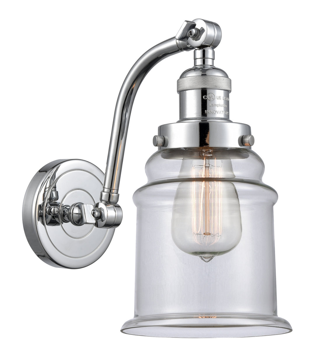 Innovations Franklin Restoration 515-1W-PC-G182 Wall Sconce Light - Polished Chrome