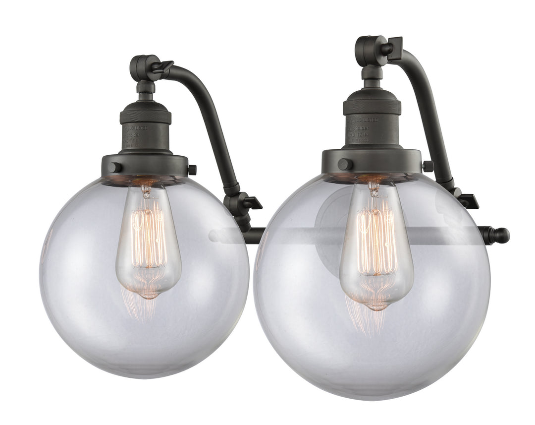 Innovations Franklin Restoration 515-2W-OB-G202-8 Bath Vanity Light 18 in. wide - Oil Rubbed Bronze