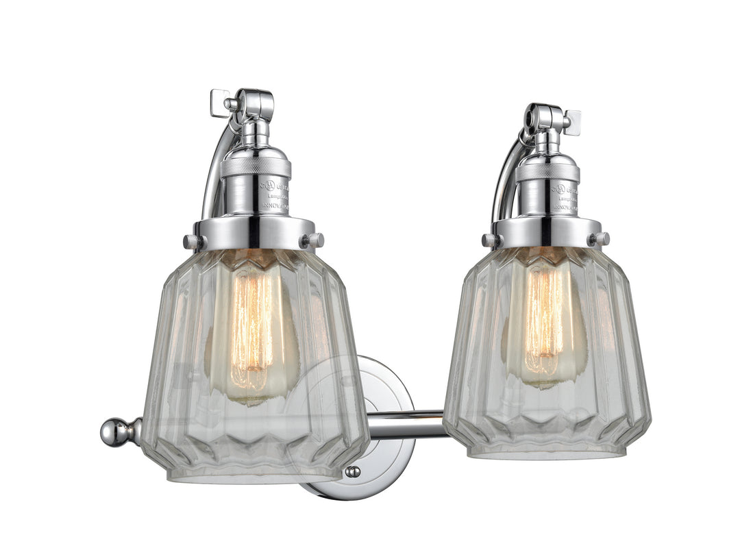 Innovations Franklin Restoration 515-2W-PC-G142-LED Bath Vanity Light 18 in. wide - Polished Chrome