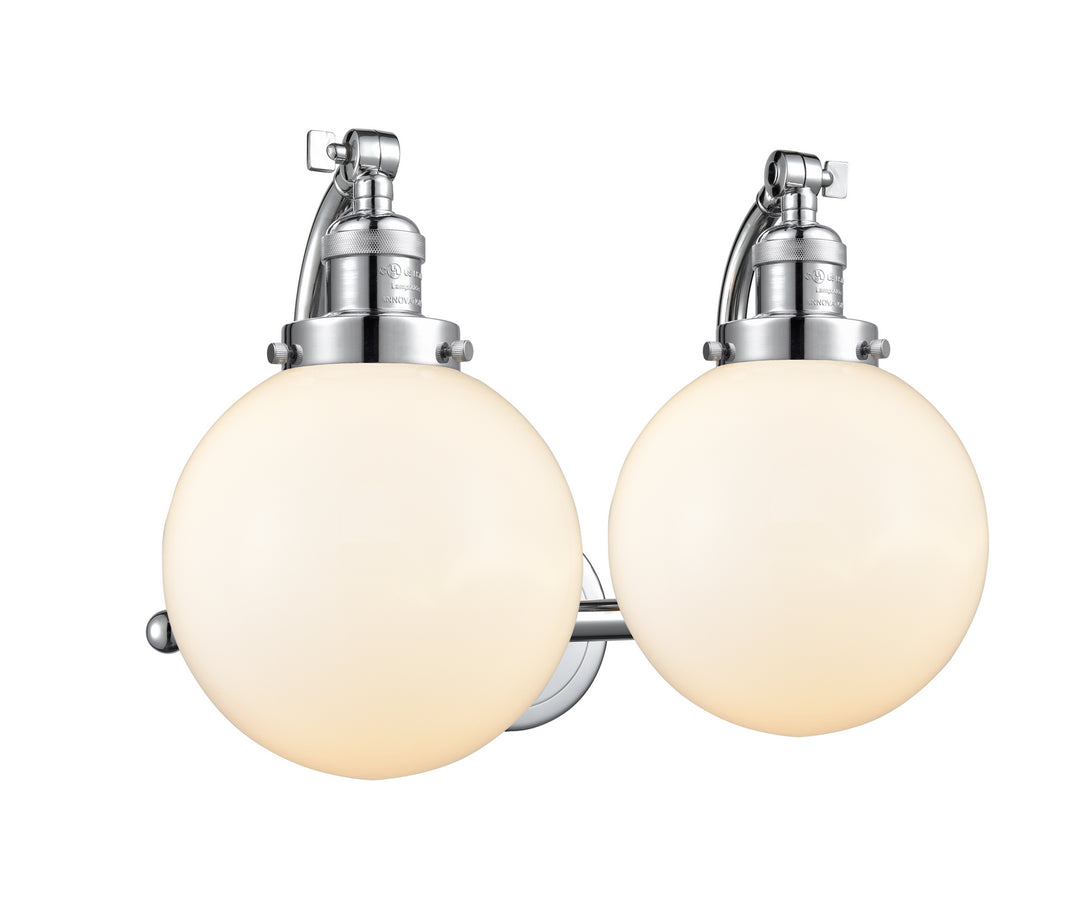 Innovations Franklin Restoration 515-2W-PC-G201-8 Bath Vanity Light 18 in. wide - Polished Chrome