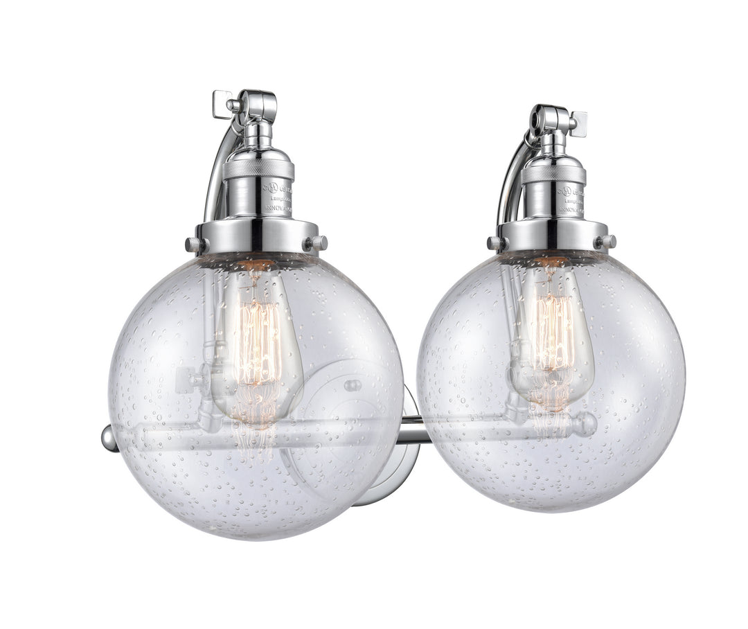 Innovations Franklin Restoration 515-2W-PC-G204-8 Bath Vanity Light 18 in. wide - Polished Chrome