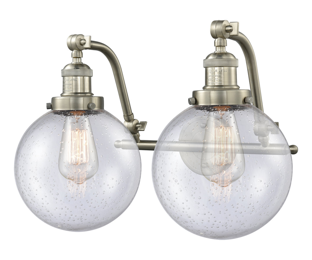 Innovations Franklin Restoration 515-2W-SN-G204-8 Bath Vanity Light 18 in. wide - Brushed Satin Nickel