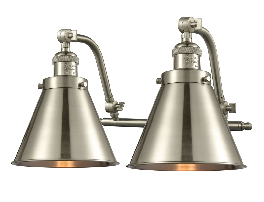 Innovations Franklin Restoration 515-2W-SN-M13-SN Bath Vanity Light 18 in. wide - Brushed Satin Nickel
