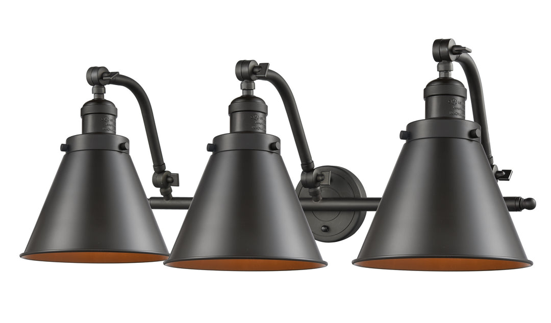 Innovations Franklin Restoration 515-3W-OB-M13-OB Bath Vanity Light 28 in. wide - Oil Rubbed Bronze