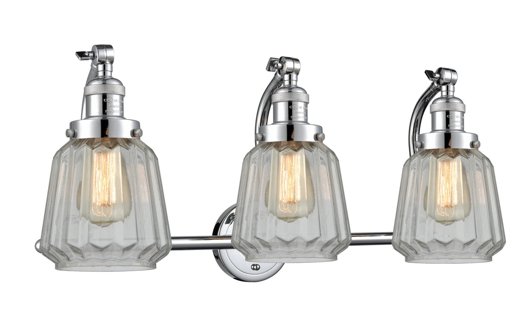 Innovations Franklin Restoration 515-3W-PC-G142 Bath Vanity Light 28 in. wide - Polished Chrome