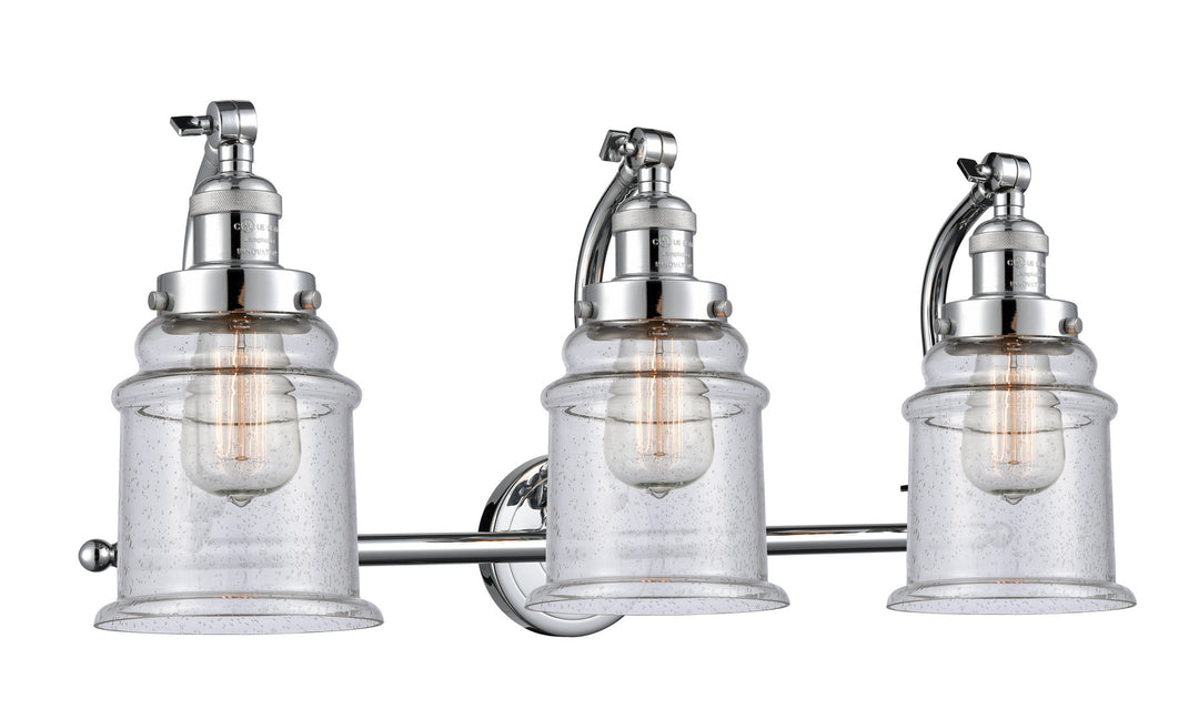 Innovations Franklin Restoration 515-3W-PC-G184 Bath Vanity Light 28 in. wide - Polished Chrome