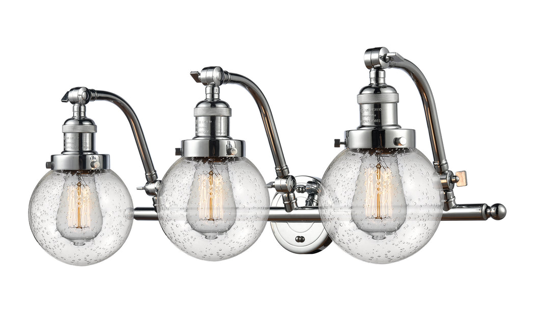 Innovations Franklin Restoration 515-3W-PC-G204-6 Bath Vanity Light 26 in. wide - Polished Chrome