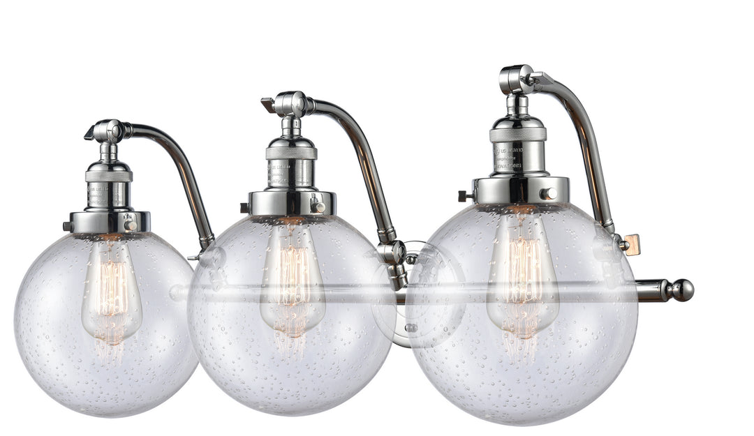Innovations Franklin Restoration 515-3W-PC-G204-8 Bath Vanity Light 28 in. wide - Polished Chrome