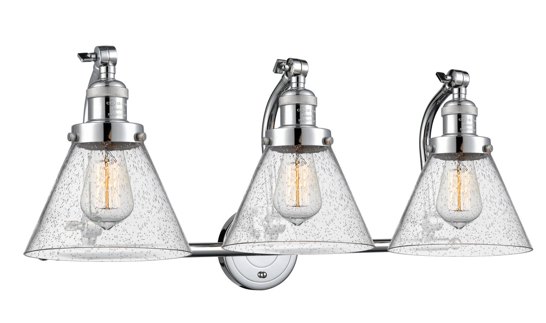 Innovations Franklin Restoration 515-3W-PC-G44 Bath Vanity Light 28 in. wide - Polished Chrome