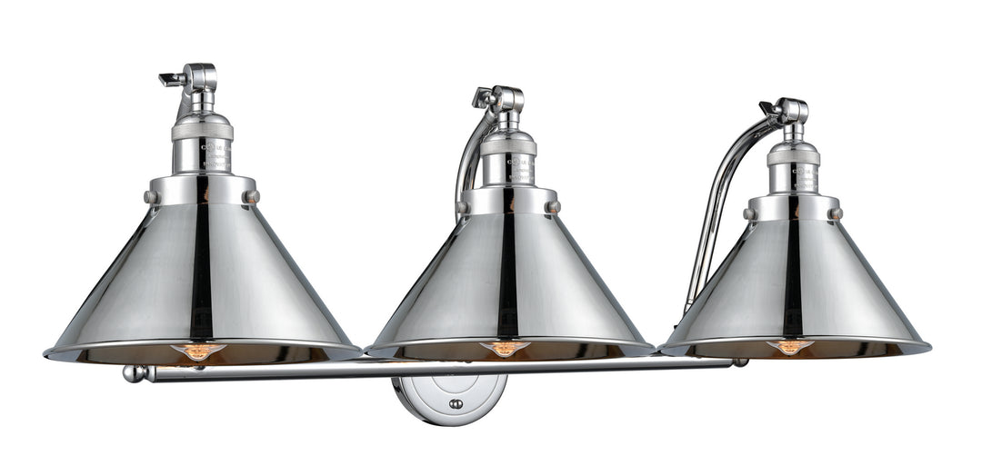 Innovations Franklin Restoration 515-3W-PC-M10-PC-LED Bath Vanity Light 28 in. wide - Polished Chrome