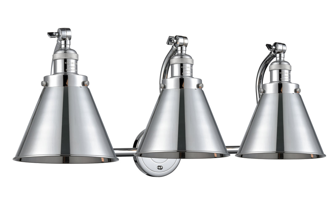 Innovations Franklin Restoration 515-3W-PC-M13-PC Bath Vanity Light 28 in. wide - Polished Chrome
