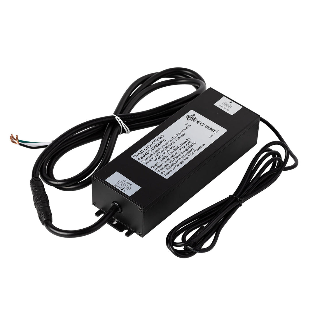 Wac Lighting PS-24DC-U96R-WE  24Vdc Power Supply Home Decor Black