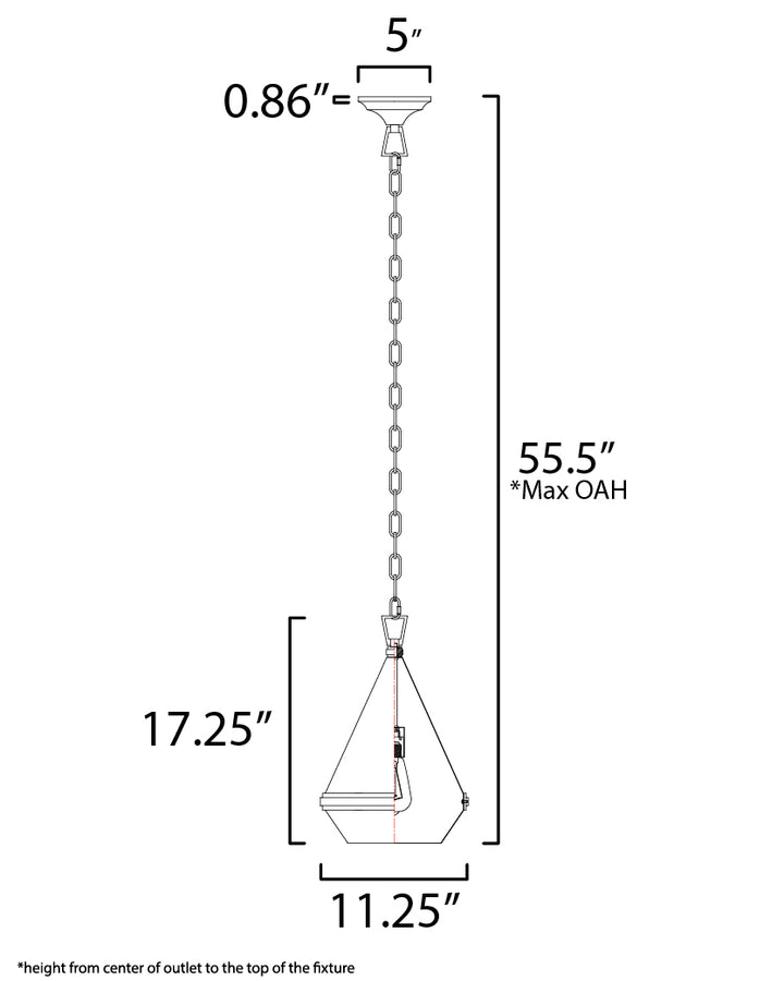 Maxim Giza 10374WTSBR Pendant Light - Satin Brass