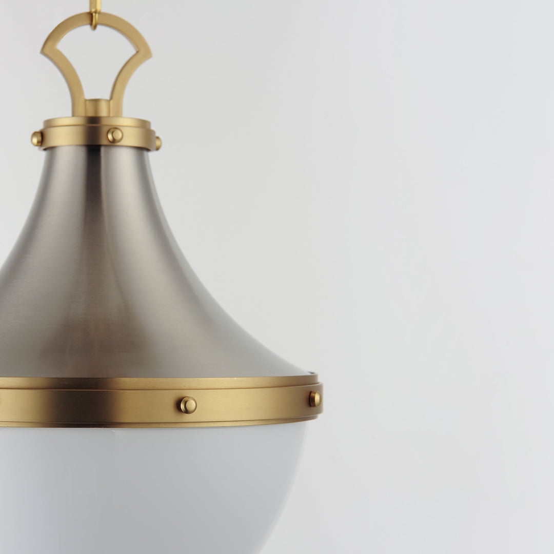 Maxim Conrad 10384WTSNSBR Pendant Light - Satin Nickel / Satin Brass