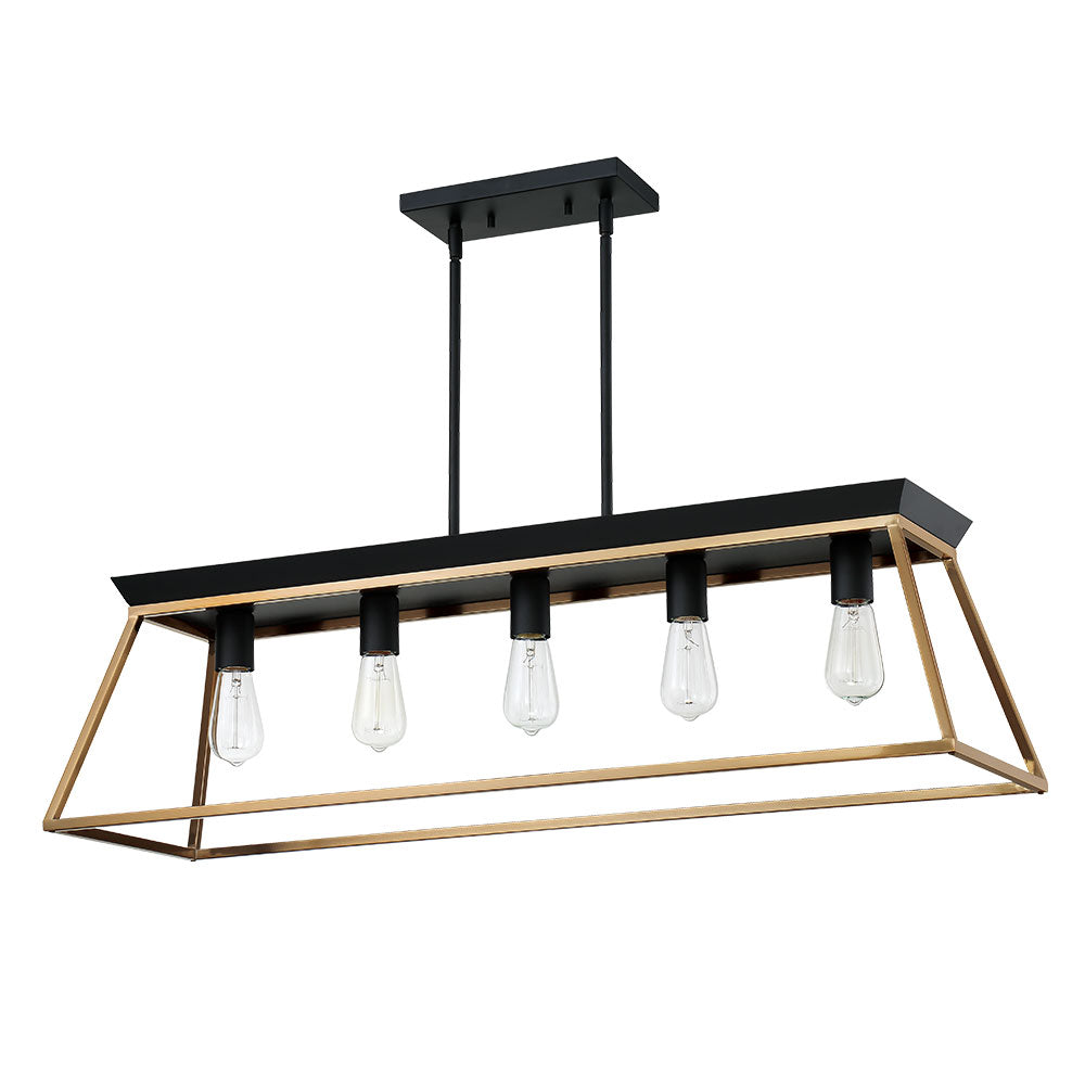 Eglo Paulino 204596A Pendant Light - Brushed Gold and Matte Black
