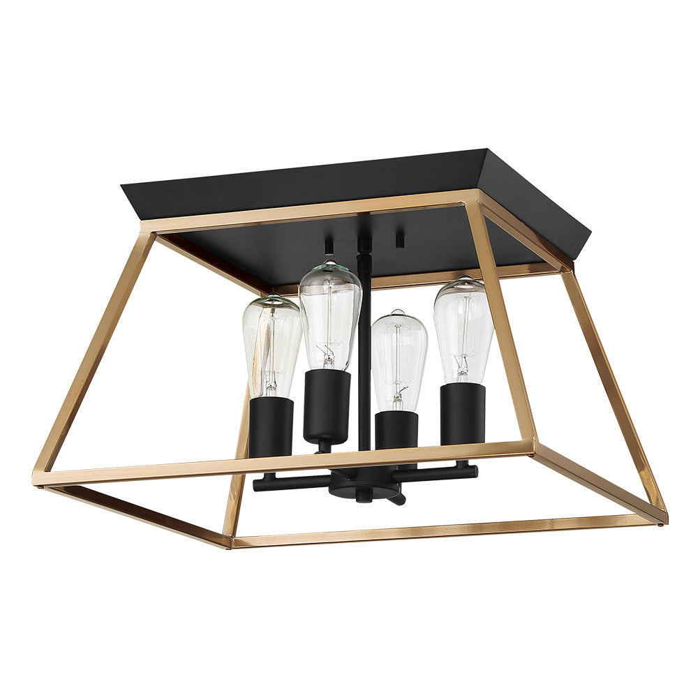 Eglo Paulino 204599A Ceiling Light - Brushed Gold and Matte Black