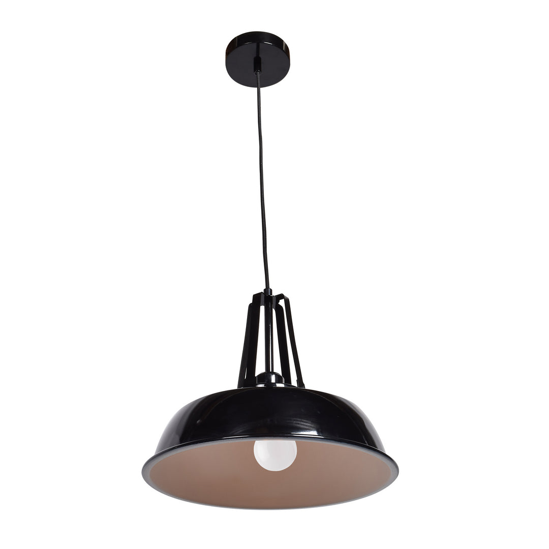 Access Nostalgia 23777LEDDLP-SBL/WHT Pendant Light - Shiny Black