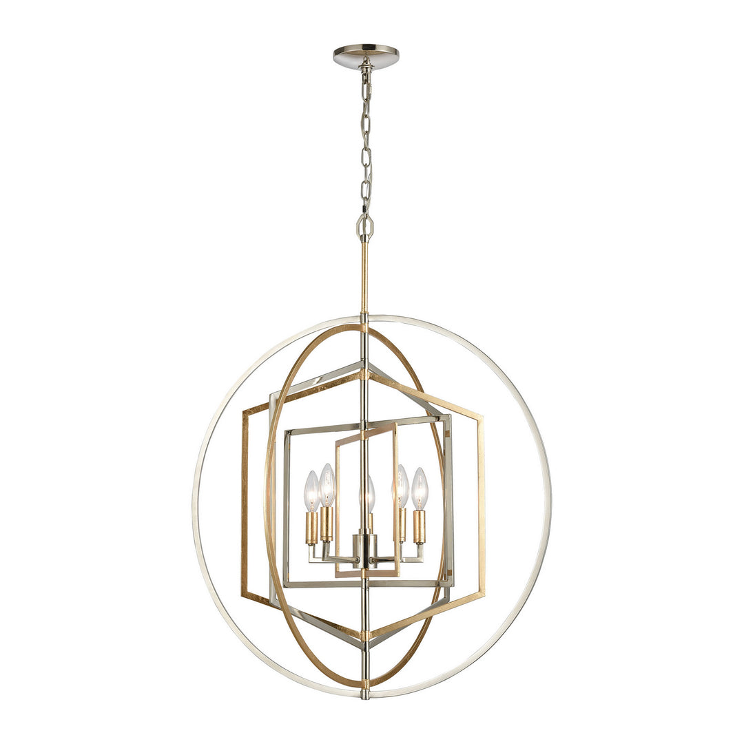 Elk Geosphere 12263/5 Chandelier Light - Polished Nickel