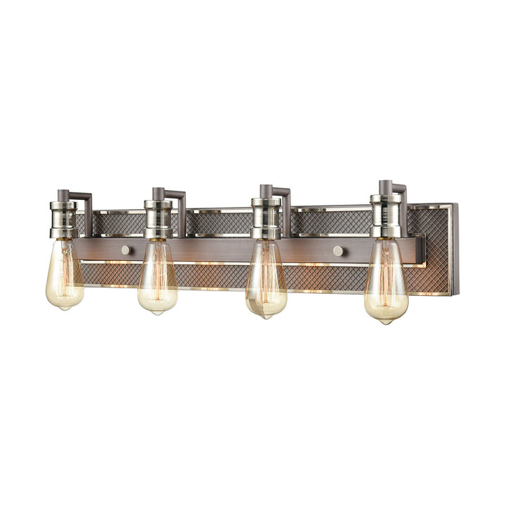 Elk Gridiron 15494/4 Bath Vanity Light 29 in. wide - Weathered Zinc