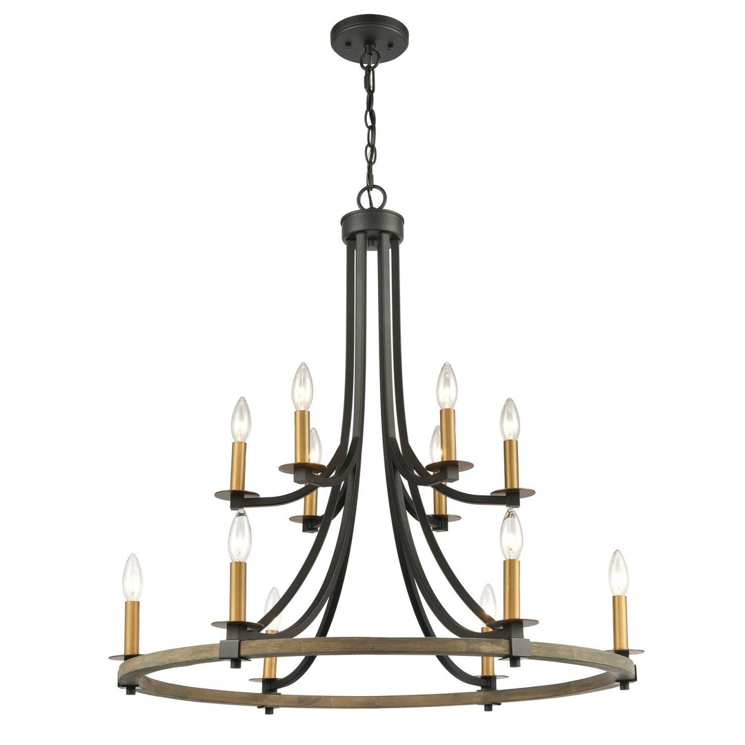 Elk Woodbridge 16549/12 Chandelier Light - Matte Black