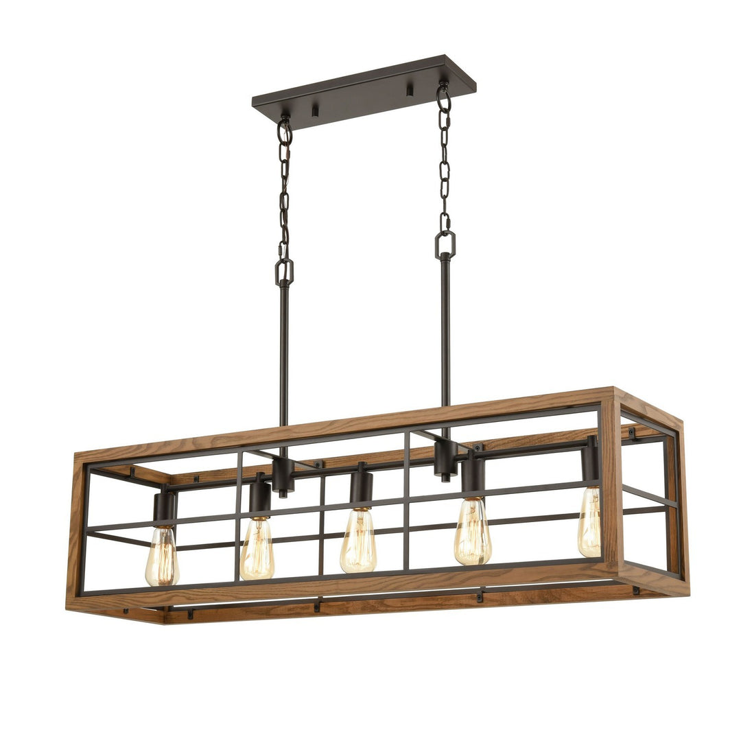 Elk Warehouse Window 33316/5 Pendant Light - Oil Rubbed Bronze