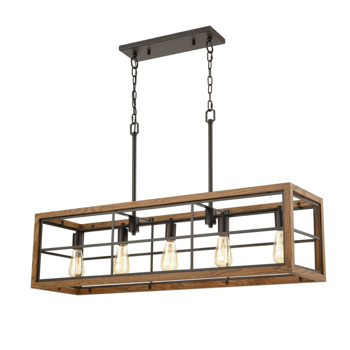 Elk Warehouse Window 33316/5 Pendant Light - Oil Rubbed Bronze