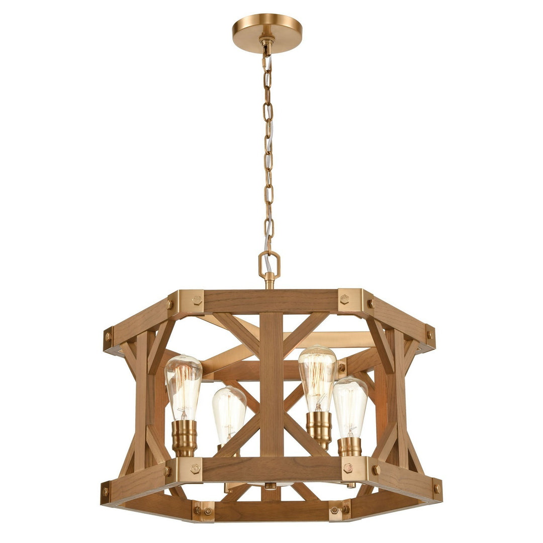 Elk Structure 33323/4 Pendant Light - Medium Oak