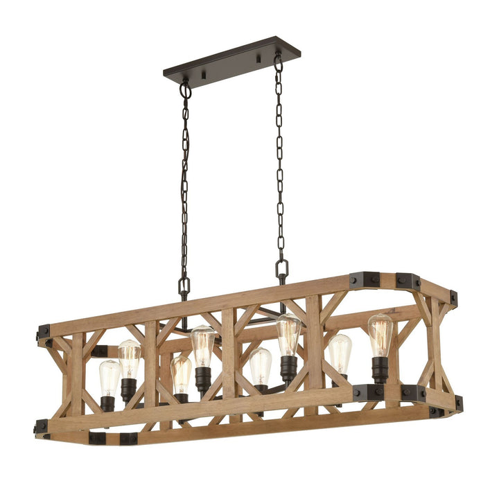 Elk Structure 33324/8 Pendant Light - Medium Oak