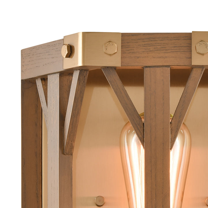 Elk Structure 33330/1 Wall Sconce Light - Medium Oak