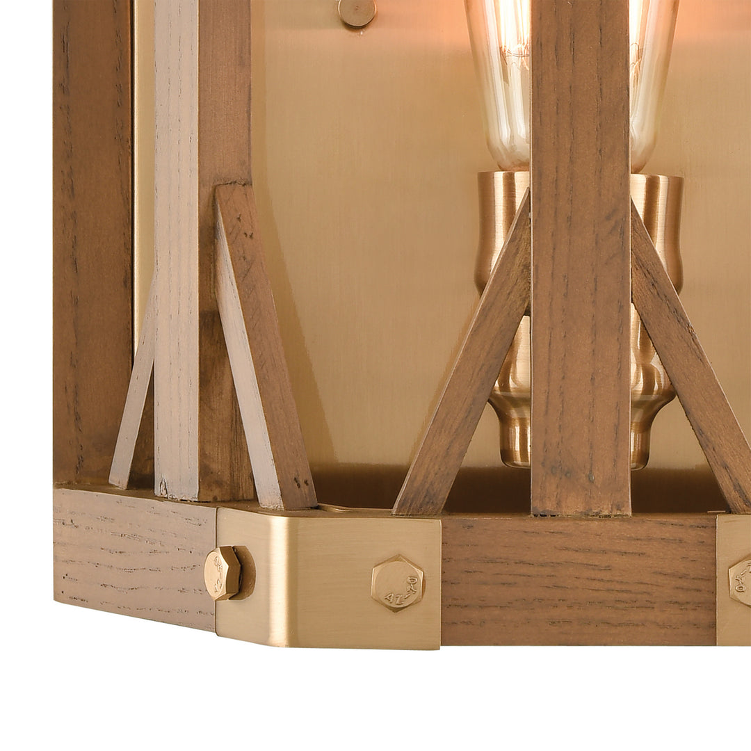 Elk Structure 33330/1 Wall Sconce Light - Medium Oak