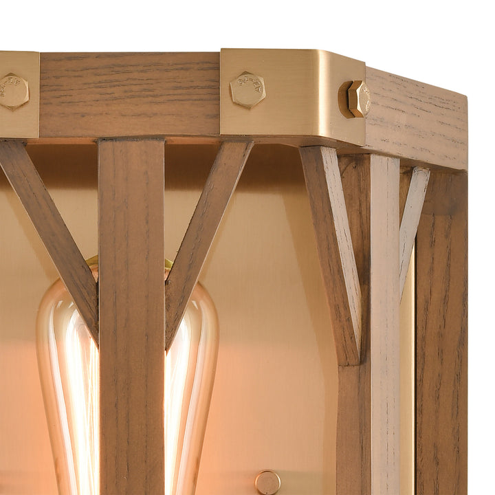 Elk Structure 33330/1 Wall Sconce Light - Medium Oak