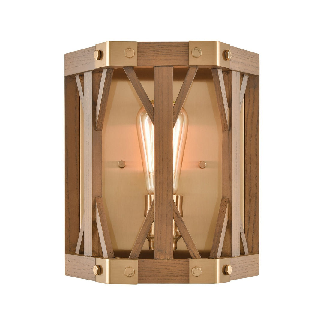 Elk Structure 33330/1 Wall Sconce Light - Medium Oak