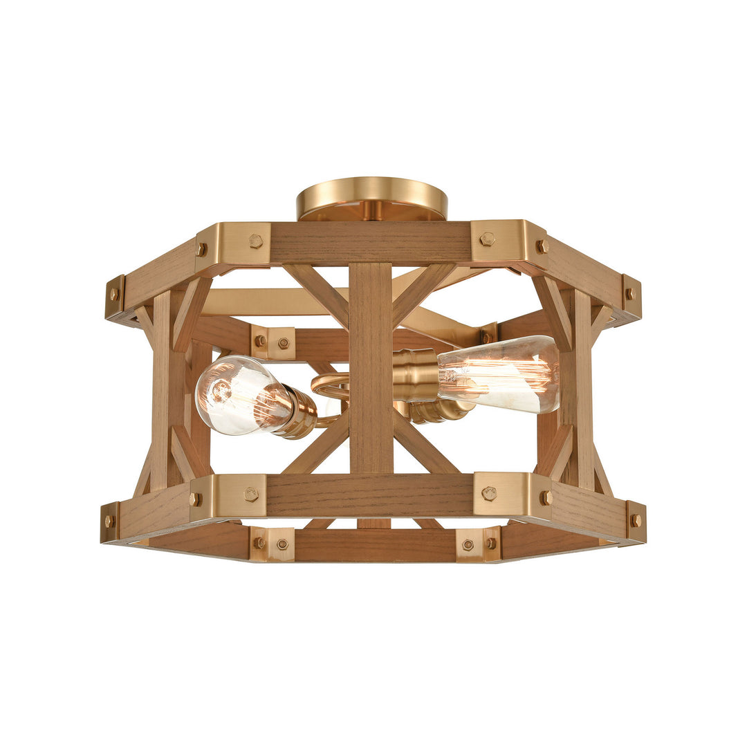 Elk Structure 33331/3 Ceiling Light - Satin Brass