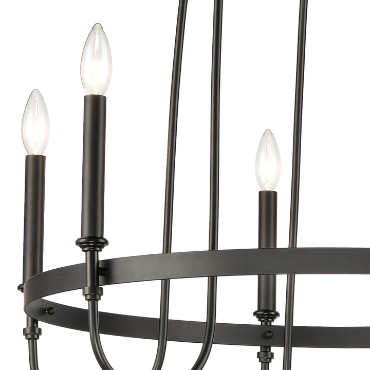 Elk Wickshire 46383/6 Chandelier Light - Matte Black