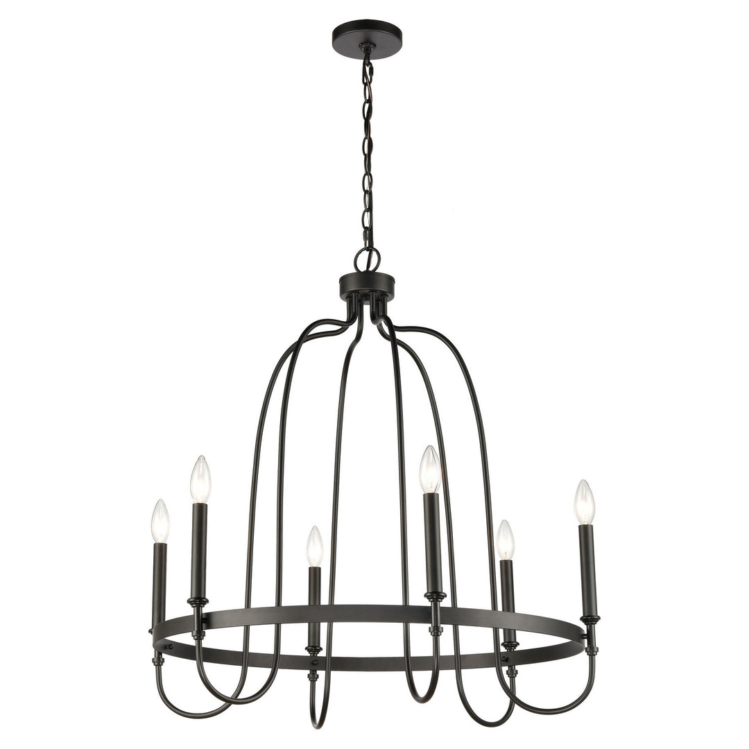 Elk Wickshire 46383/6 Chandelier Light - Matte Black
