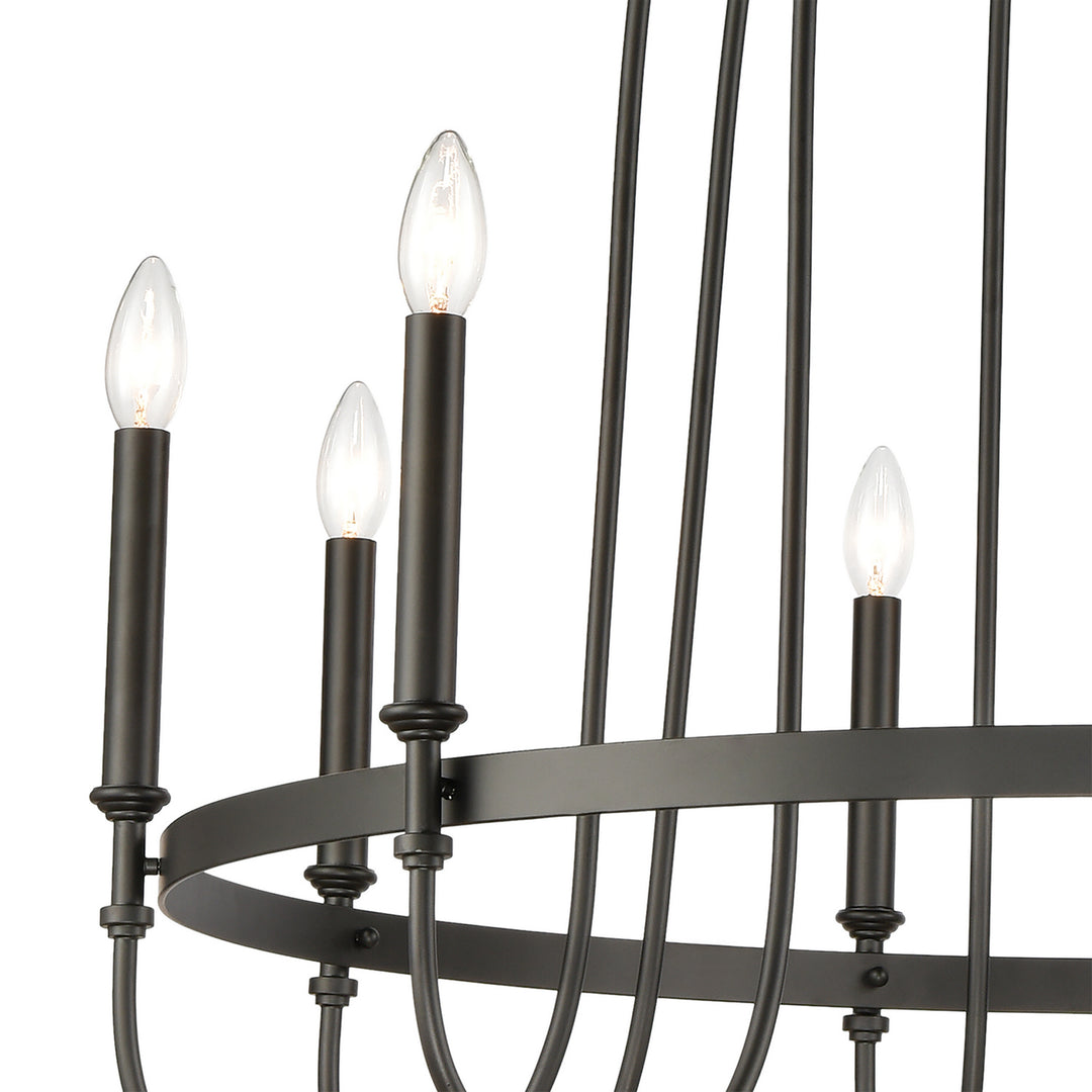 Elk Wickshire 46384/9 Chandelier Light - Matte Black