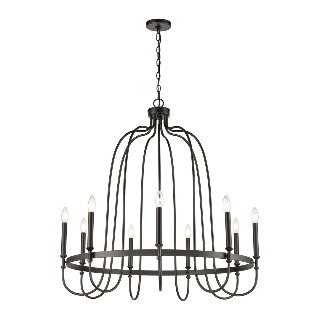 Elk Wickshire 46384/9 Chandelier Light - Matte Black
