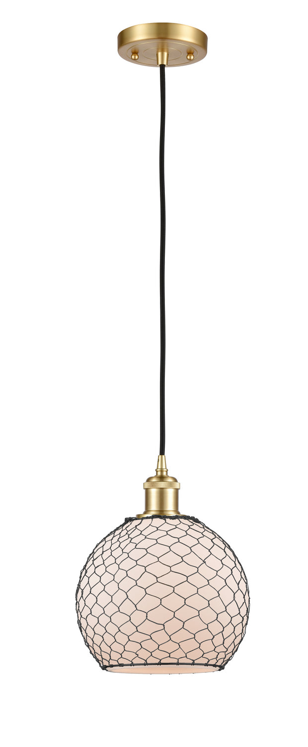 Innovations Ballston 516-1P-SG-G121-8CBK Pendant Light - Satin Gold